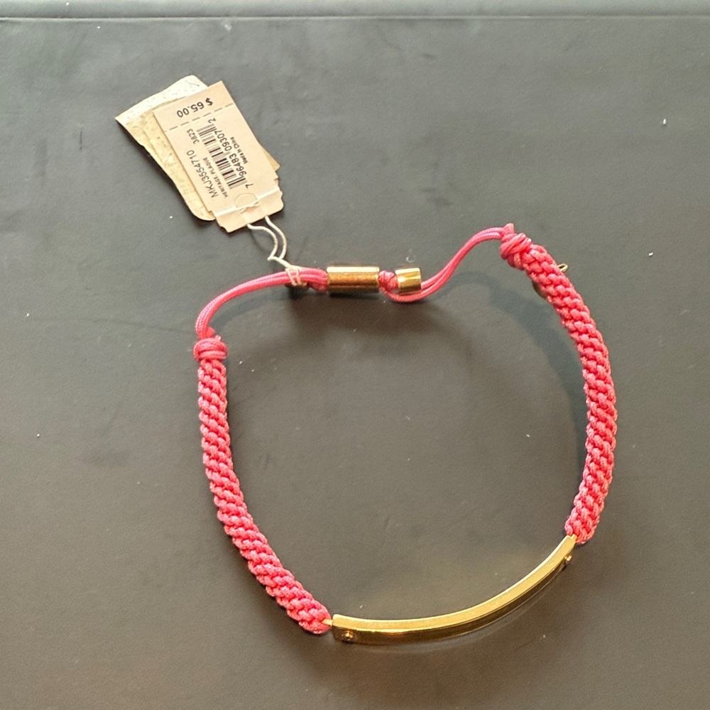 Michael Kors Pink and Gold Braided Bracelet